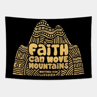 Faith can move mountains. Doodle illustration. Tapestry