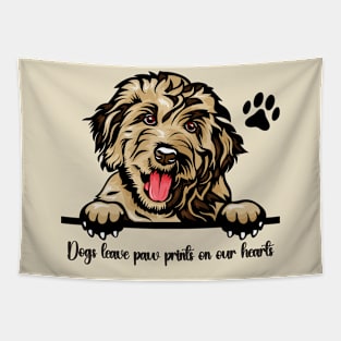 Dogs leave paw prints on our hearts Tapestry