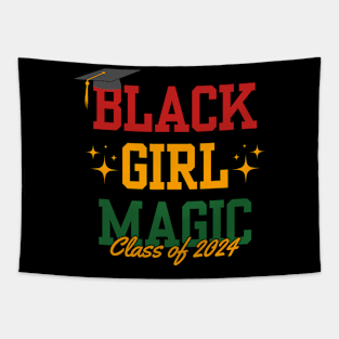 Black Girl Magic Class Of 2024 Graduation Gifts Tapestry