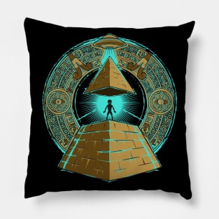 Pyramid alien illustration Pillow