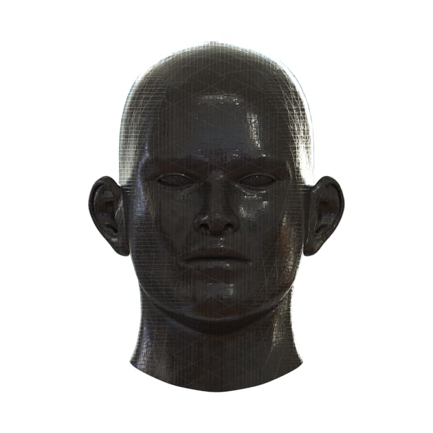 Carbon Fiber 3D Human Head by petevm