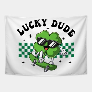 Lucky Dude, Boy St Patricks Day,Clover Skateboarding, Shamrock Tapestry