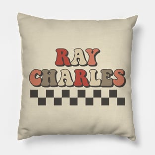 Ray Charles Checkered Retro Groovy Style Pillow