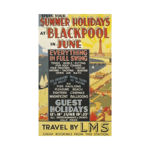 Blackpool - Vintage Railway Travel Poster - 1923-1947 by BASlade93