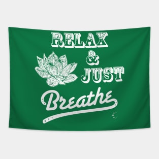 Relax & Just Breath | Lotus | White Tapestry