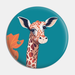 African Savanna Colorful Wild Animal Giraffe Pin