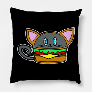 Kitty Cat Cute Kawaii Cheeseburger Pillow