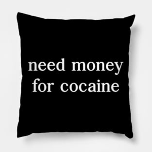 Need Money For Cocaine Pillow