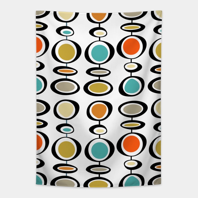 Bold Abstract Hanging Circles Mid Century Pattern Tapestry by OrchardBerry