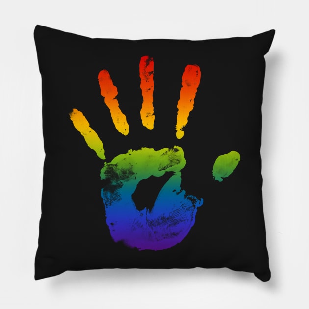 Gay Handprint Pillow by Ryot