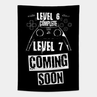 Level 6 Complete, white theme Tapestry