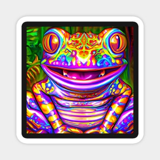 Frogger Spirit Animal (8) - Trippy Psychedelic Frog Magnet