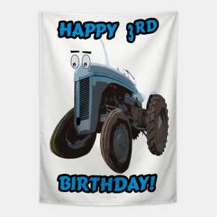 Happy 3rd birthday tractor design Tapestry