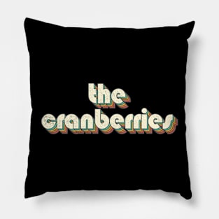 Vintage Cranberries Rainbow Letters Distressed Style Pillow