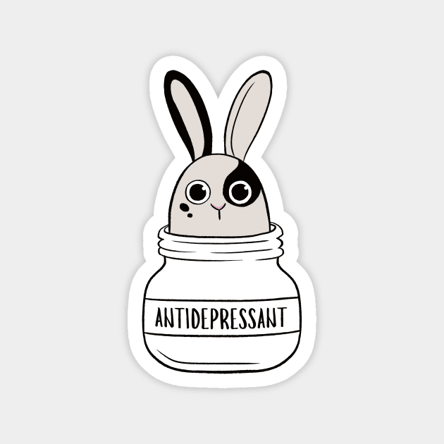 Antidepressant Bunny 1 Magnet by Firlefanzzz