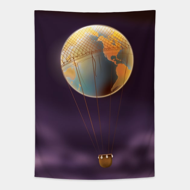 Fantasy Hot Air Balloon Tapestry by nickemporium1