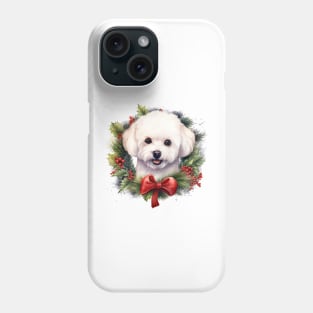 Christmas Bichon Frisé Dog Wreath Phone Case