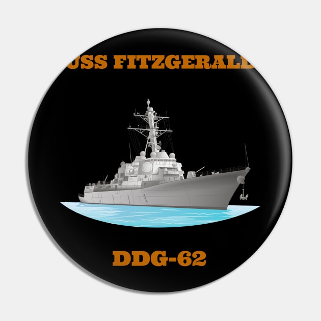 Fitzgerald DDG-62 Destroyer Ship Pin by woormle