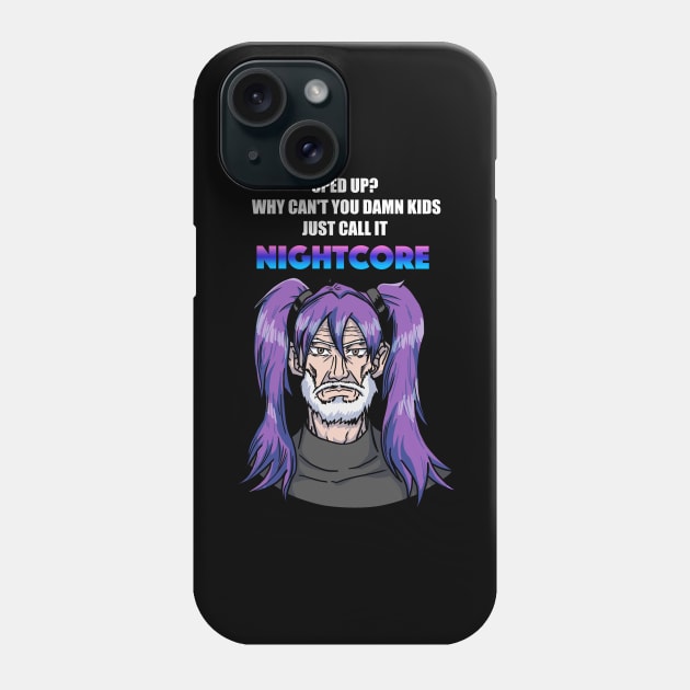 Call it Nightcore: Old Man in Purple Anime Wig (Funny) Phone Case by AidanThomas