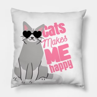 cats makes me happy Pillow