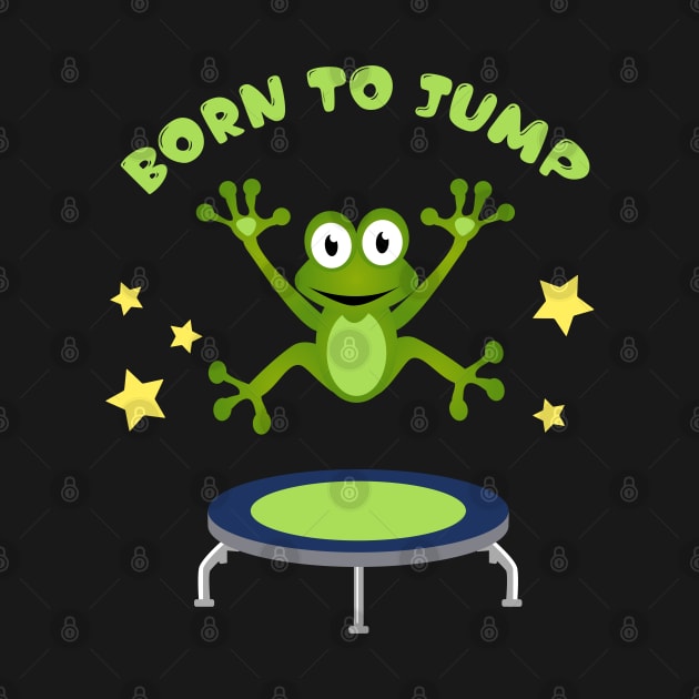 Funny and Cute Kids Birthday Trampoline Frog Design by Riffize