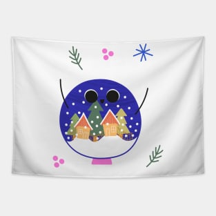 Very Happy Snow Ball Tapestry