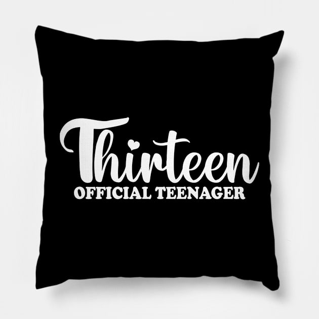 Thirteen Official Teenager Pillow by mdr design