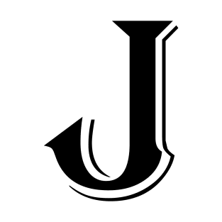 Black letter J in vintage style T-Shirt