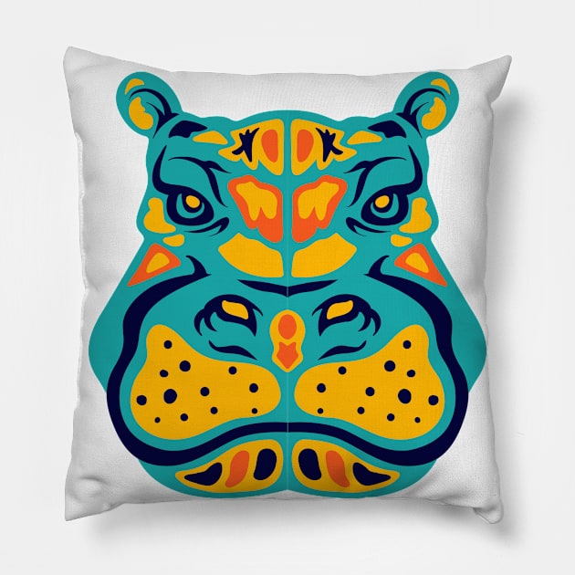 Hippopotamus Pillow by ABCSHOPDESIGN