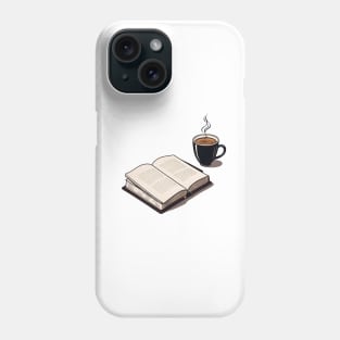 coffee and book Phone Case