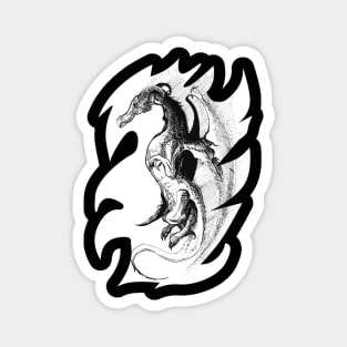 Dragon drawing - ink  - fantasy inspired designs Magnet