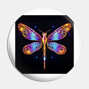 Dragonfly Neon Art 4 Pin