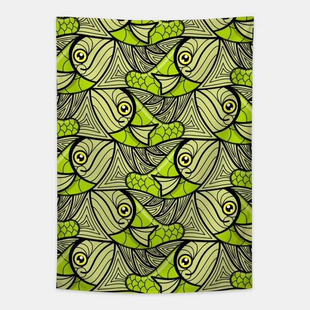 Escher fish pattern XII Tapestry by Maxsomma