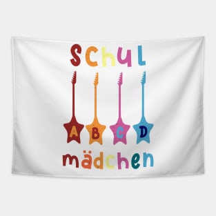 Schulmädchen ABCD Rockstar T shirt Tapestry