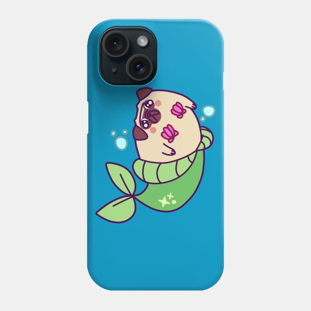 Pug Mermaid Phone Case by saradaboru