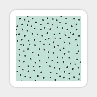 Pastel Green, Blue, Black Dot Print Magnet