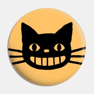 Smiling Black Cat Pin