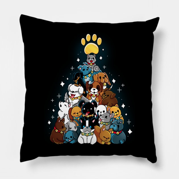 Dog Xmas tree Pillow by Vallina84