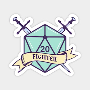 DnD Fighter Class D20 Magnet