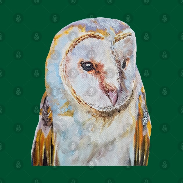 Barn Owl Portrait Painting (no background) by EmilyBickell