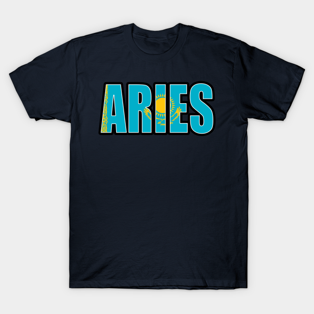 Discover Aries Kazakhstani Horoscope Heritage DNA Flag - Aries Kazakhstani - T-Shirt