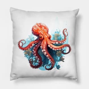 Orange Octopus Pillow