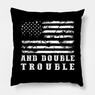 Distressed American Flag Double Trouble Legend Pillow