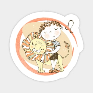 Zodiac Leo Cute Kid Design Horoscope Gift Magnet