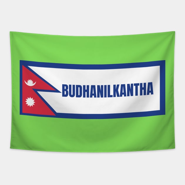 Budhanilkantha City with Nepal Flag Tapestry by aybe7elf