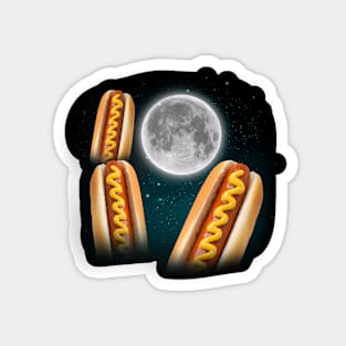 Three Hotdogs Howling at Moon Vinatge Shirt, Retro i got the dogs in me Lover Tshirt, Funny Weird Tee, hotdogs Meme Magnet