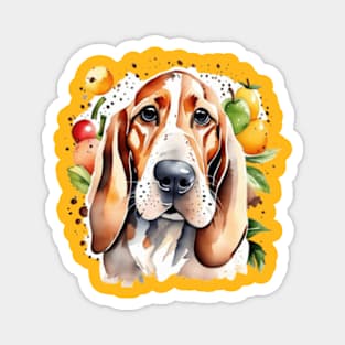 Cute dog and fruits basset hound dog gifts for all Magnet