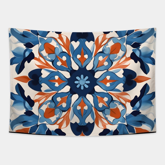 Floral Geometric Vintage Tapestry by ilhaamindra