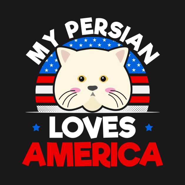 4th Of July Cat Shirt | Vintage Retro Persian Gift by Gawkclothing