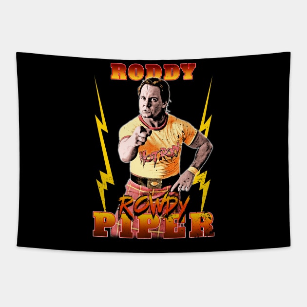 Pointing Roddy Piper Tapestry by RetroVania